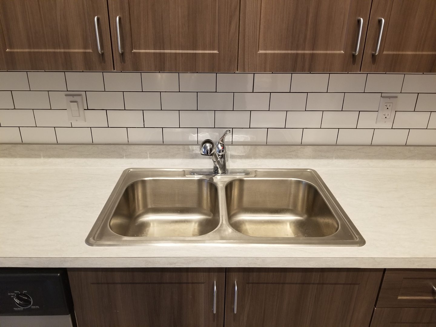 Modern kitchen with double sink